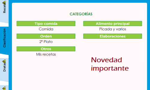 Mis recetas: una nueva categoría